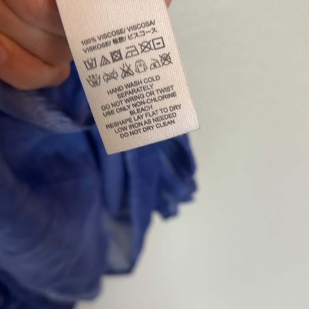 Free People Blue Tank Dress with Asymmetrical Hem size Small - Picture 7 of 8